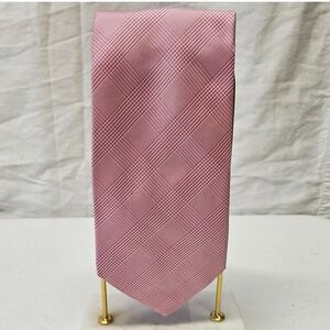 Royal Classic Tom James Necktie Mens OS Red White Glen Plaid Silk Tailored